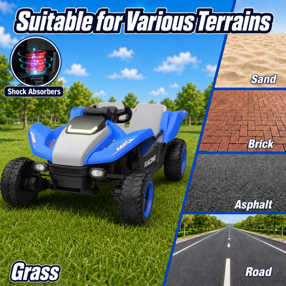 24V 4WD 2-Seater Ride-On Car for Kids – 4×75W Motors, 1.86–4.35 MPH, Low-Gravity Design, Shock-Absorbing, Parent Remote + Manual Drive, Bluetooth/Music/Lights – Birthday & Christmas Gift for Ages 3+